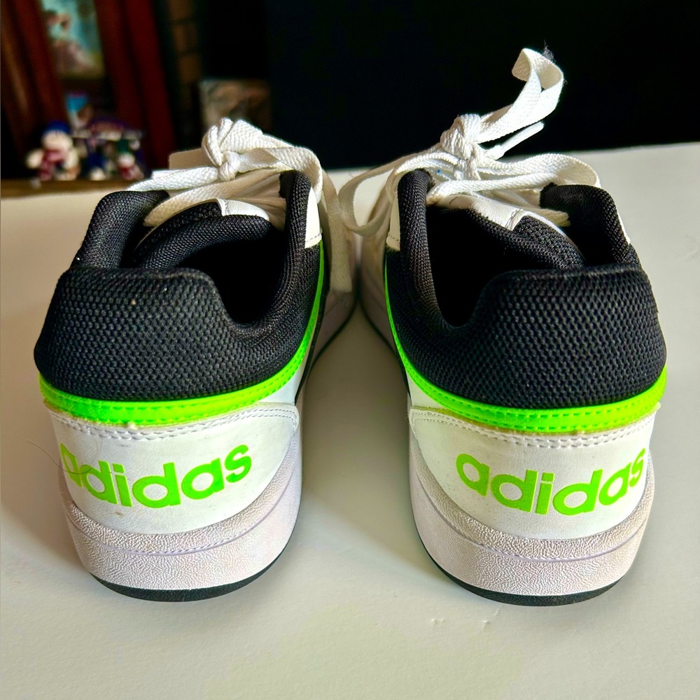 Adidas Hoops Sneakers with Neon Green Highlights